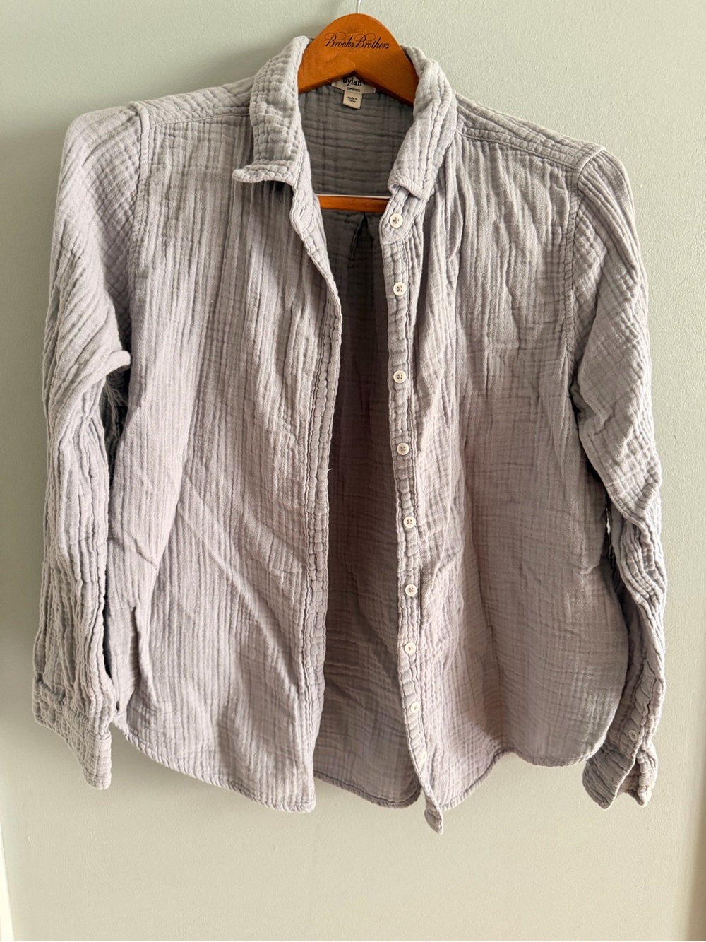 dylan Light Gray Cotton Gauze Shirt Jacket